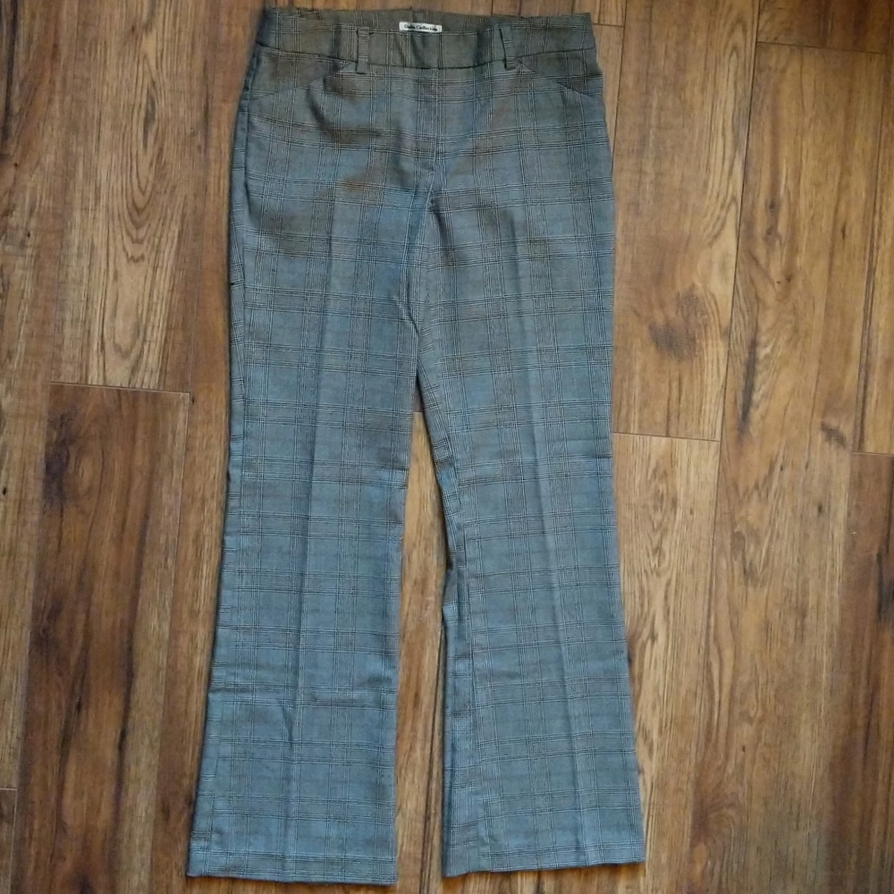 Dalhia Collection Plaid Dress Pant Trousers